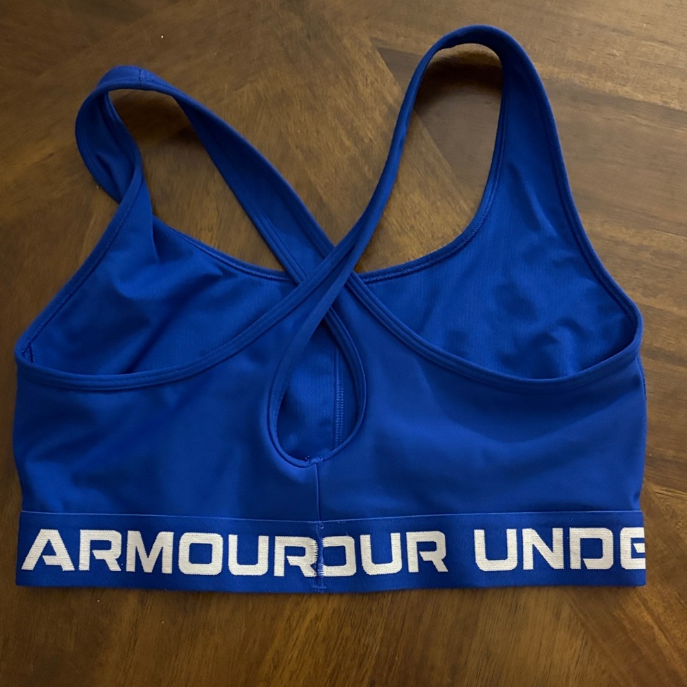 Under Armour Women's Bold Blue Sports Bra - Picture 2 of 2